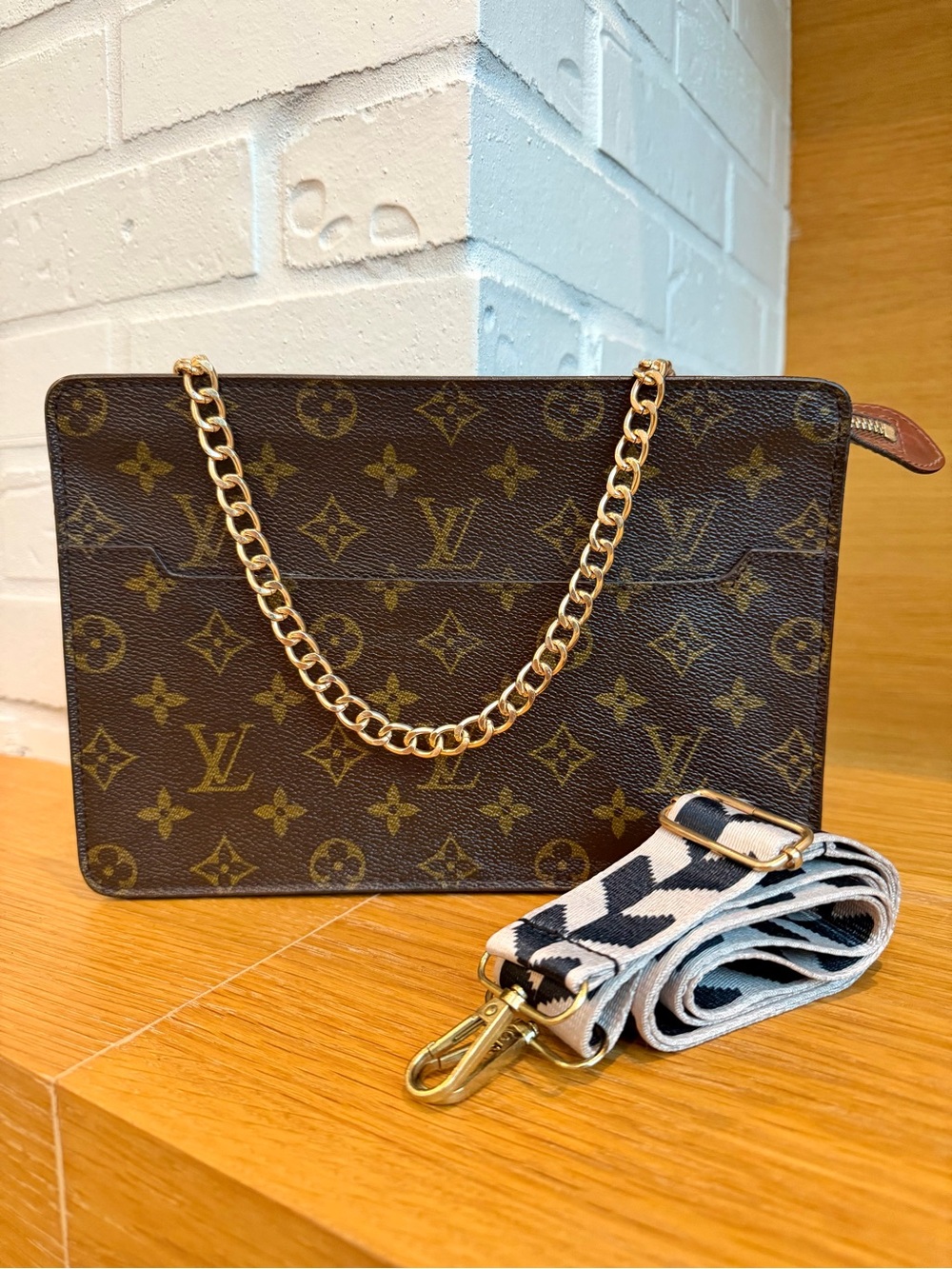 Louis Vuitton Authentic Vintage Monogram Homme Clutch / Shoulder Bag